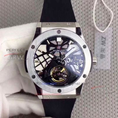 Perfect Replica Hublot Geneve Big Bang Tourbillon Watch SS 45 mm